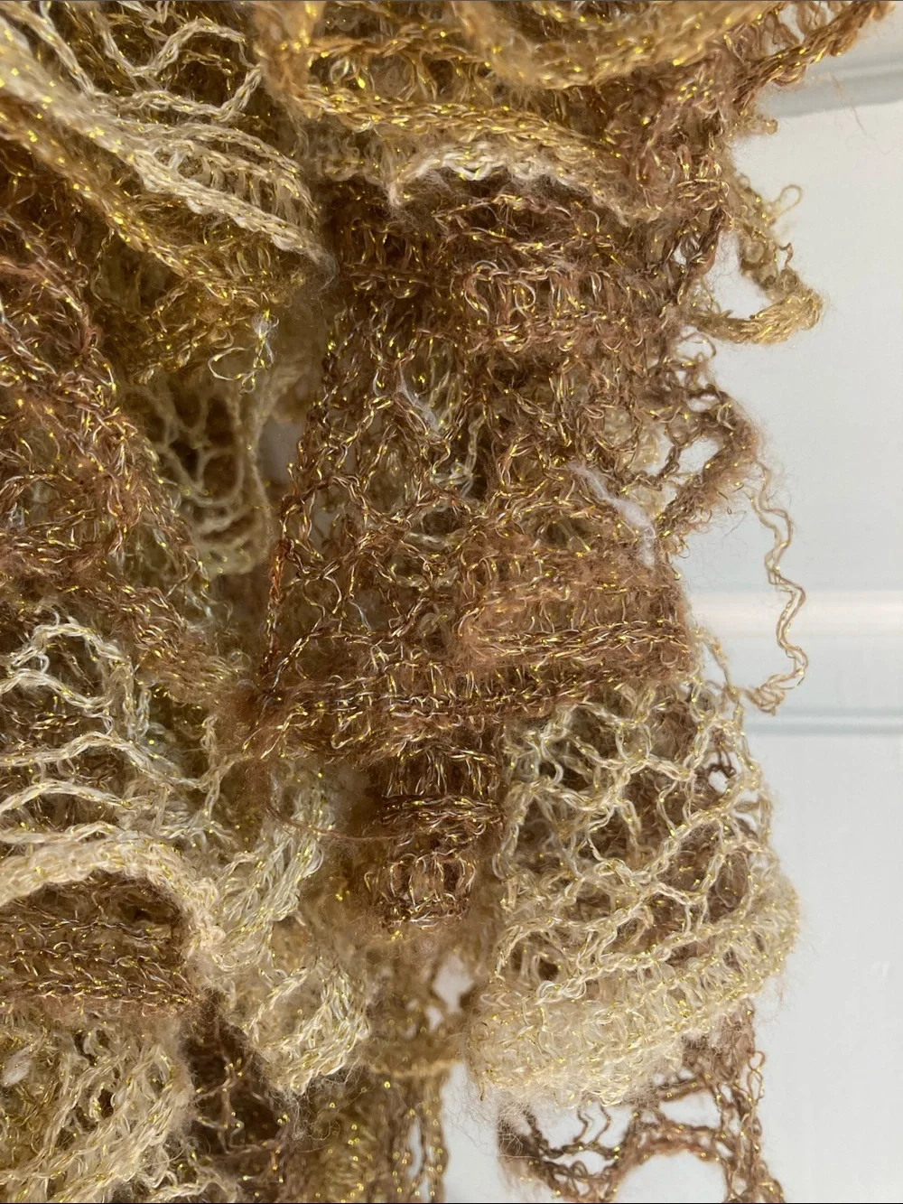 Gold Ruffle Decorative Scarf
